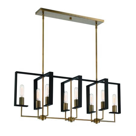 Designers Fountain Chicago Pm 60 Watt 8 Light Old Satin Brass Pendant D233M-IS-OSB
